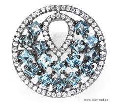 Şəkli böyütmək üçün tiklayın Təbii İsveçrə Mavisi Topaz və 925 gümüş üzük.