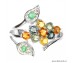 Təbii Sapfir & Emerald ilə bəzədilmiş 925 gümüş üzük