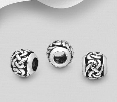925 Sterling Silver Oxidized Celtic Bead
