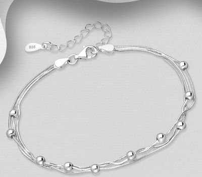 925 Sterling Silver Bracelet With Ball Beads