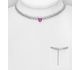 925 Sterling Silver Heart and Links Choker, Decorated with CZ Simulated Diamonds