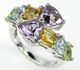Təbii ametist, peridot, sitrin və topaz ilə bəzədilmiş 925 əyar gümüş dəst
