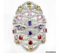 CZ ilə bəzədilmiş 925 əyar gümüş üzük.