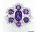 Təbii ametist və CZ ilə bəzədilmiş 925 əyar gümüş üzük.
