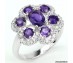 Təbii ametist və CZ ilə bəzədilmiş 925 əyar gümüş üzük.