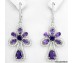 Təbii ametist və CZ ilə bəzədilmiş 925 əyar gümüş sırğalar