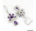 Təbii ametist və CZ ilə bəzədilmiş 925 əyar gümüş sırğalar