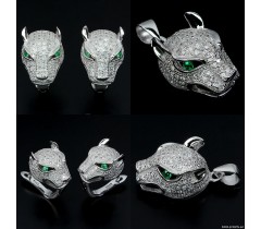 CZ ilə bəzədilmiş  925 əyar gümüş dəst