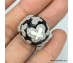 White cubic zirconia round cut 925 silver enamel ring