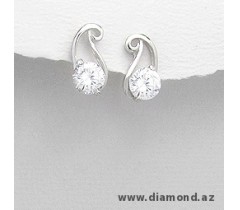 Rhodium plated sterling silver earrings decorated with CZ.
