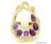 Amethyst (Natural) & Cubic Zirconia 14k Yellow Gold Plated 925 Silver Ring