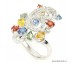 Natural fancy colors Sapphire (Natural) & cubic zirconia 14k white gold plated 925 silver ring.