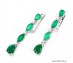 Natural Green Aventurine pear & marquise facet sterling 925 silver set: earring & ring.