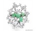 Emerald (Natural) & CZ 925 silver set: earrings + ring.