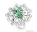 Emerald (Natural) & CZ 925 silver set: earrings + ring.