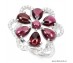 Natural Rich Pink Raspberry Rhodolite Garnet & CZ 925 silver ring