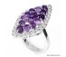 Natural top rich purple amethyst-w CZ sterling 925 silver ring.