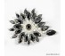 Black, White cubic zirconia sterling 925 silver big ring.