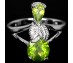 Natural apple green peridot 925 silver ring