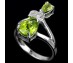 Natural apple green peridot 925 silver ring