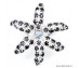 Natural top rich Blue Tanzanite & Black Sapphire 925 silver flower ring