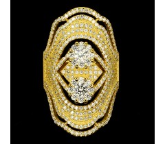 14K yellow gold plated 925 silver ring with CZ.