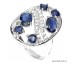 Natural top rich blue Sapphire and CZ sterling 925 silver ring.