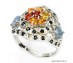 Natural top fancy colors Sapphire 925 sterling silver ring.