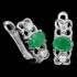 Natural green Emerald columbian & white CZ sterling 925 silver set