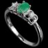 Natural green Emerald columbian & white CZ sterling 925 silver set