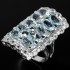 Təbii İsveçrə Mavisi Topaz və 925 gümüş üzük.