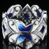Elegant AAA white cz round sterling 925 enamel butterfly jewelry set: earring + ring.