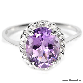 Purple Amethyst 925 silver ring.