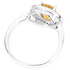 Natural AAA orangish yellow Citrine & white CZ sterling 925 silver ring.