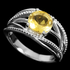 Natural 8 mm. AAA orangish yellow Citrine 925 silver ring.