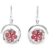 Genuine AAA pink red ruby & white CZ 925 silver jewelry set: earring and ring.