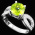 Təbii Peridot və CZ ilə bəzənmiş 925 gümüş üzük.