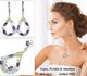 Topaz, Peridot & Amethyst 925 silver jewelry set: earring and pendant.
