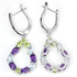 Topaz, Peridot & Ametist ilə bəzənmiş 925 gümüş zərgərlik dəsti: sırğa və kulon.