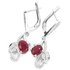 Genuine 8x6 mm. oval blood red Ruby & white CZ sterling 925 silver jewelry set: earring and ring.