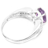 Natural 10x8 mm. Purple Amethyst & White CZ sterling 925 silver ring.