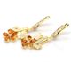 Qızıl sarısı Sitrin və CZ ilə bəzədilmiş 925 əyar Gümüş Sırğa.