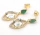 Yaşıl Ametist, Zümrüd və CZ ilə bəzədilmiş 925 əyar Gümüş Sırğa.
