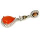 Narıncı Karnelian, Turmalin və CZ ilə bəzədilmiş 925 əyar Gümüş Dəst: Sırğa və kulon.