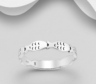 925 Sterling Silver Fish Ring