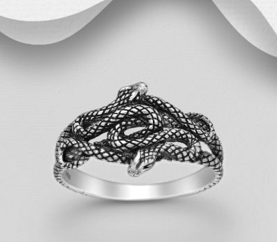 925 Sterling Silver Oxidized Snake Ring