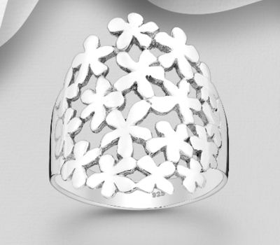 925 Sterling Silver Flower Ring