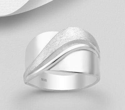 925 Sterling Silver Matt Wave Ring