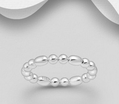 925 Sterling Silver Band Ball Ring