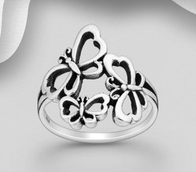 Sterling silver butterfly ring.